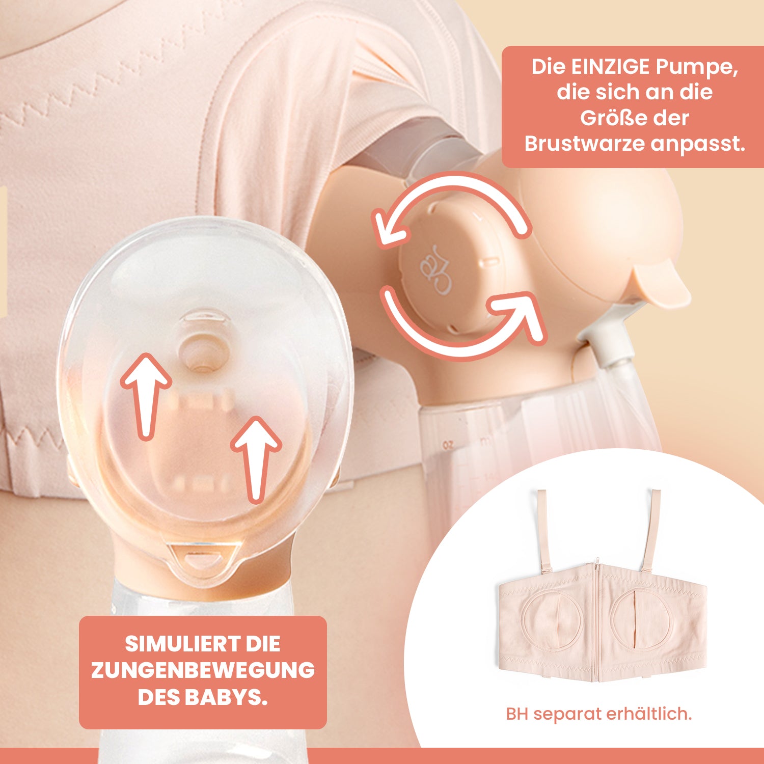 Annabella Double Electric Breast Pump with revolutionary Tongue-Simulating Technology Portable including Hands free pumping Bra